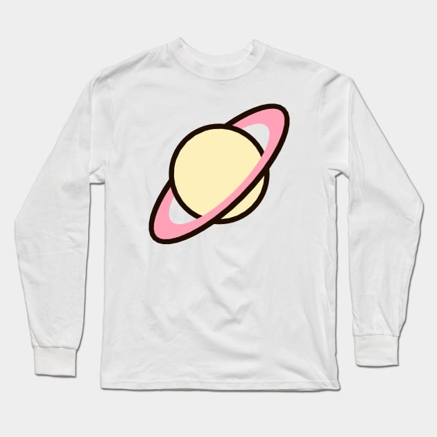 Cartoon Saturn Icon Long Sleeve T-Shirt by AustralianMate